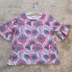 Vibrant bell sleeve top